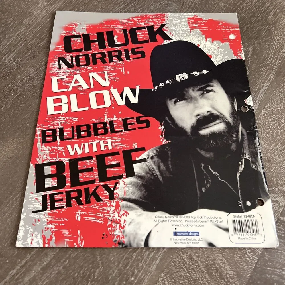 Chuck Norris︱Can Blow Bubbles with Beef Jerky︱Folder︱2008